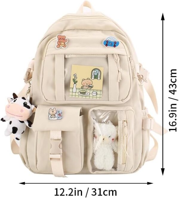 White Cute Large Ita Bag Backpack Kawaii Pin Bag