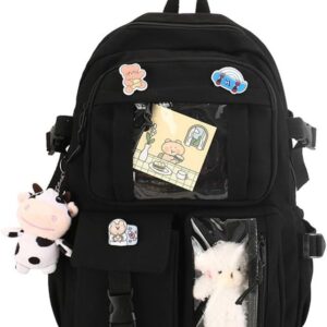 Black Cute Large Ita Bag Backpack Kawaii Pin Bag