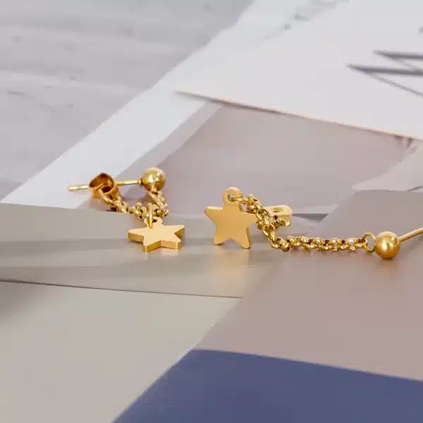 Gold Star Tassel Gold Star Earrings Gold Star Jewelry