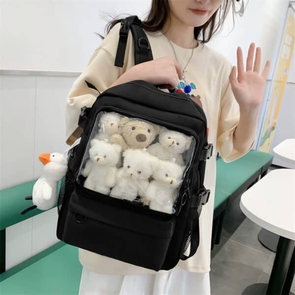 Black Lolita Ita Backpack Anime Pin Display Ita Bag Backpack