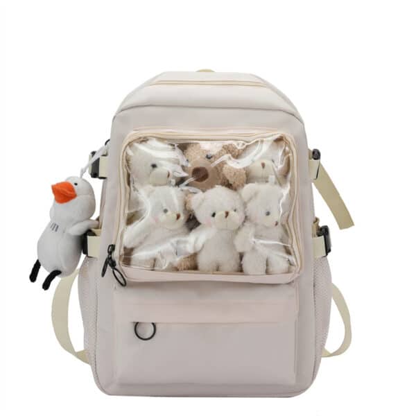 White Lolita Ita Backpack Anime Pin Display Ita Bag Backpack