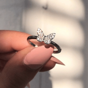 Silver Butterfly Ring Silver Butterfly Jewelry on Hand