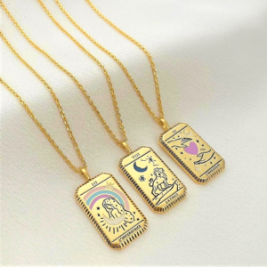 Gold Tarot Card Necklace Tarot Necklace for Luck necklace