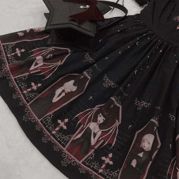 details of Short Gothic Dress skirt
