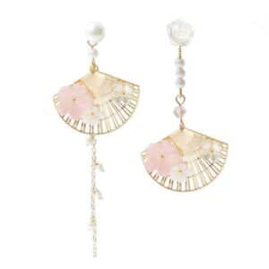 fan and sakura earrings