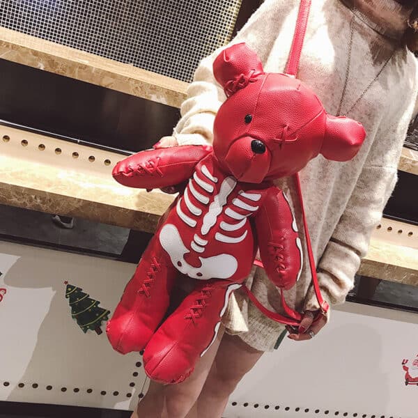 goth girl wearing red Spooky Purse Teddy Bear