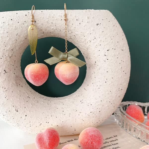 bow Sugar-Coated Peach Earrings