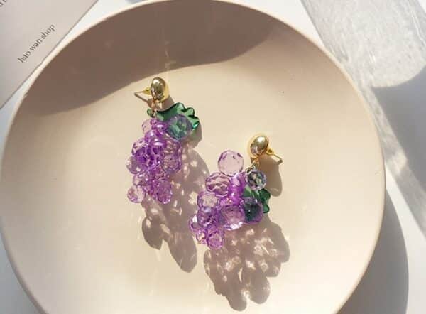 Crystal Grape Earrings | Grape Jewelry on sun