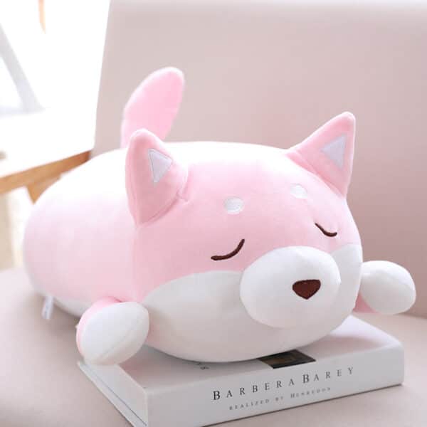 pink Sleeping Puppy Plushie
