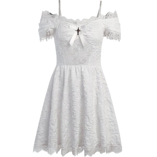 White Gothic Dress on white background