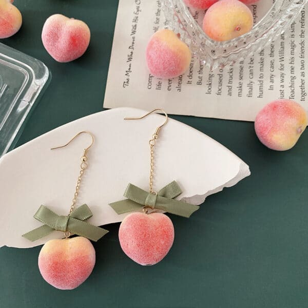 bow Sugar-Coated Peach Earrings