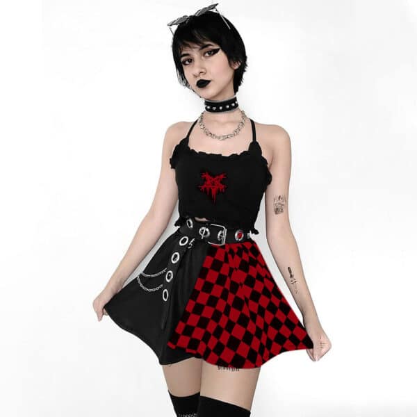 goth girl wearing Gothic Mini Skirt outfit