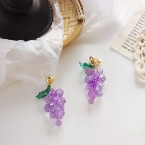 clip Crystal Grape Earrings | Grape Jewelry