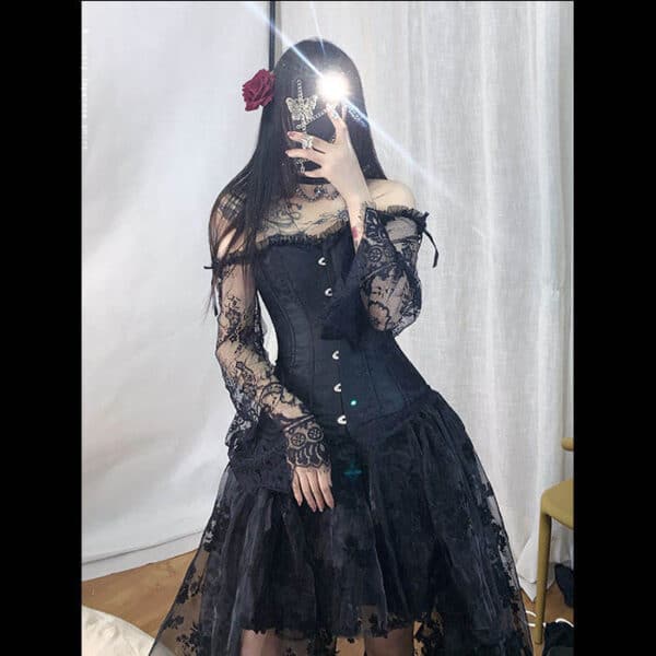 black gothic Corset Dress