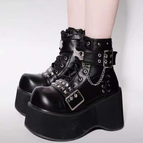 Rare Gothic Ankle Boots Punk Platform Boots