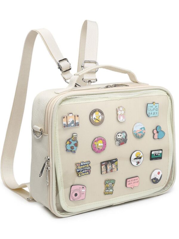 white Backpack for Pins Displaying