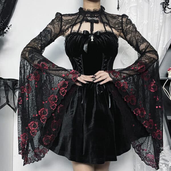 red and black ute black gothic cardigan