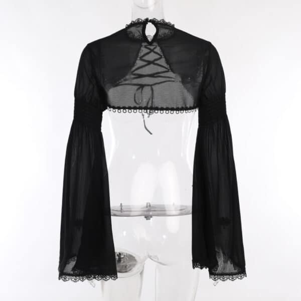 Lace Goth Cardigan Sleeves on transparent mannequin