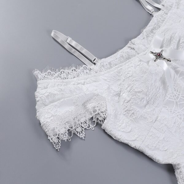 sleeve details of white gothic dress