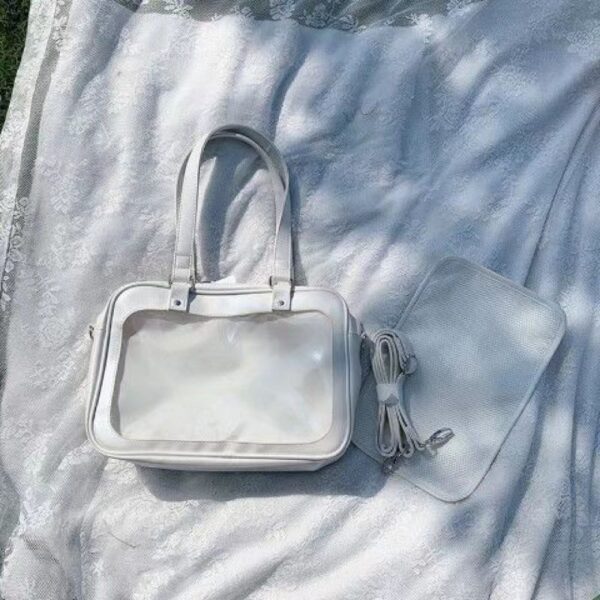 clear White Ita Bag for Pins on white background