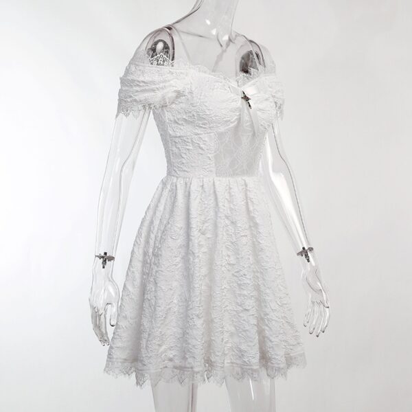 White Goth Dress White Gothic Dress on mannequin