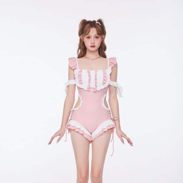 pink ruffle Kawaii Bathing Suit