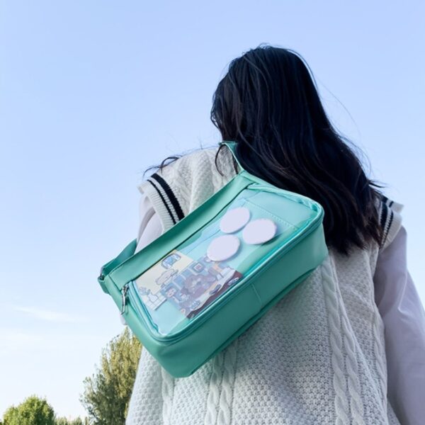 girl with girl posing with Ita Bag Green pin bag