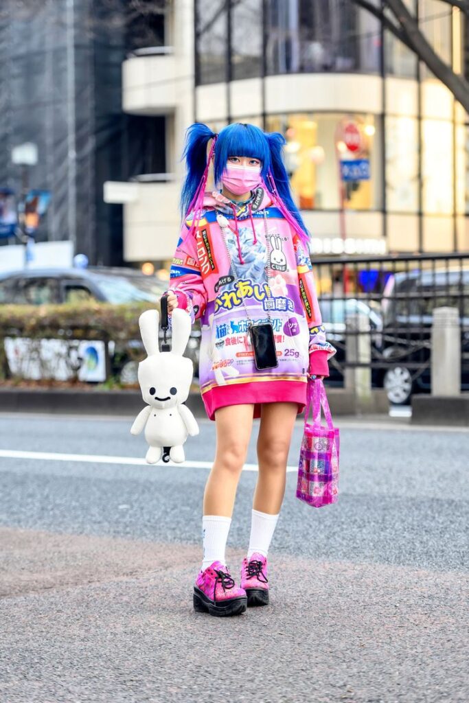 Harajuku Kawaii Style Blue Hair