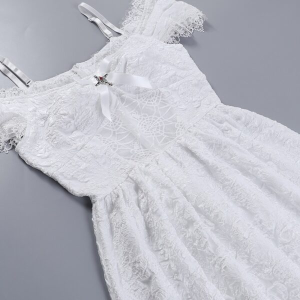 white lace dress details