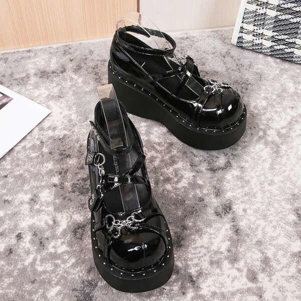 black Gothic Mary Janes shoes with platform