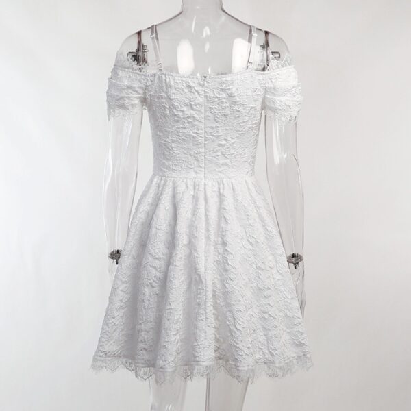 white goth lace dress on mannequin