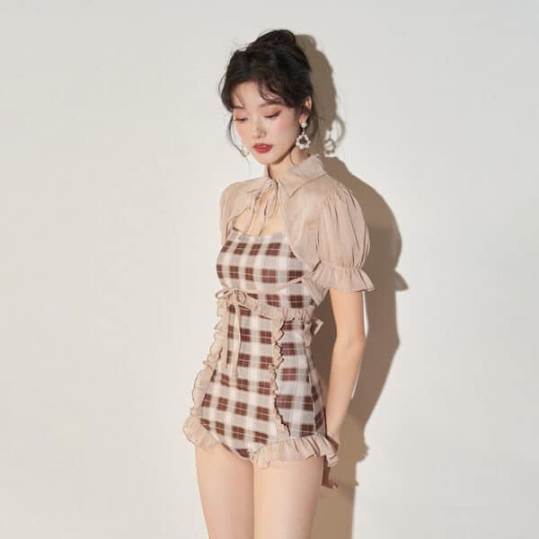 model wearing Cutest Cottagecore Swimsuit One Piece