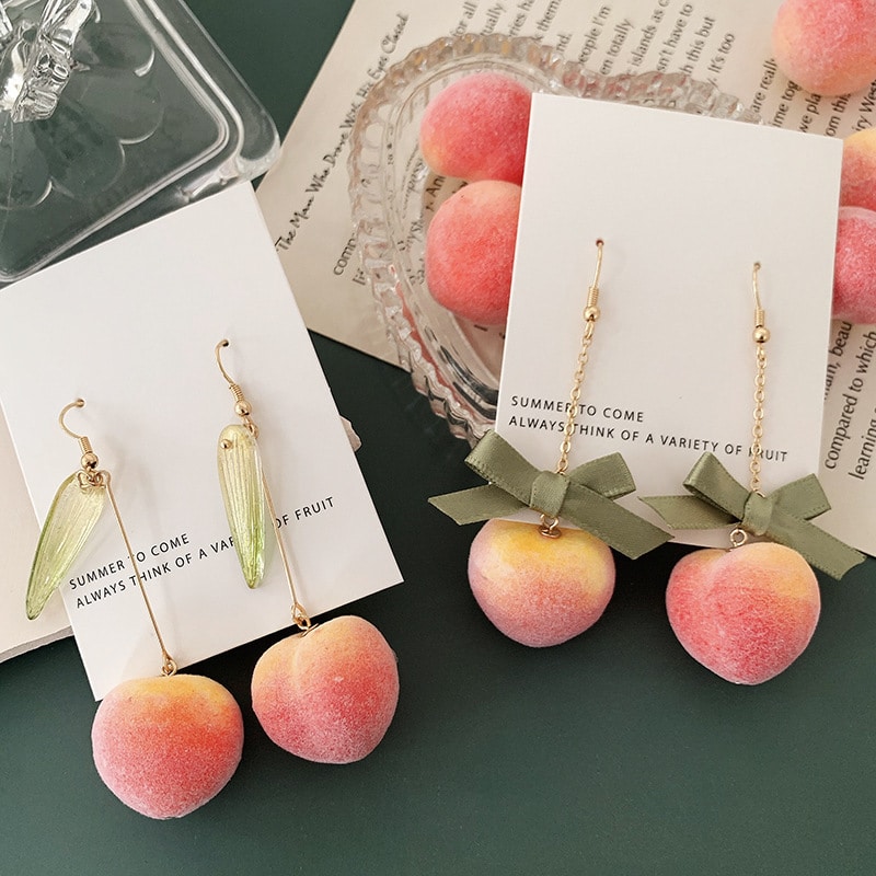 Sugar-Coated Peach Earrings | 2 Styles