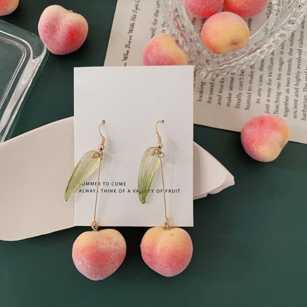 leaf Sugar-Coated Peach Earrings
