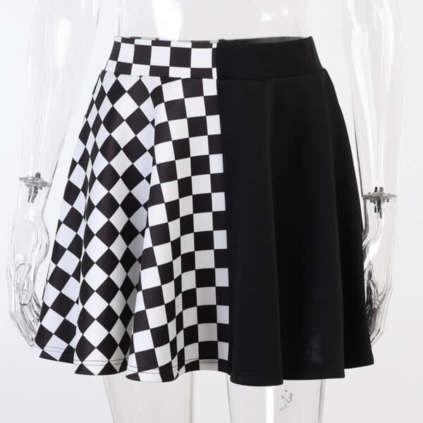 black and white goth skirt