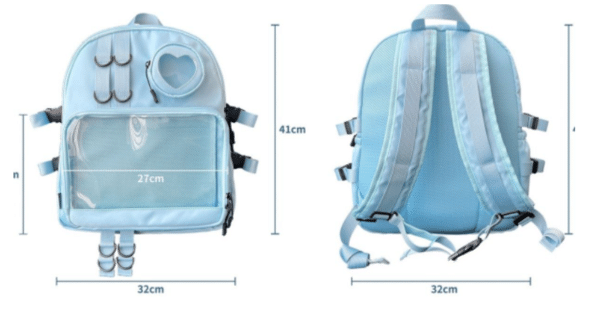 size chart details of blue ita bag purse