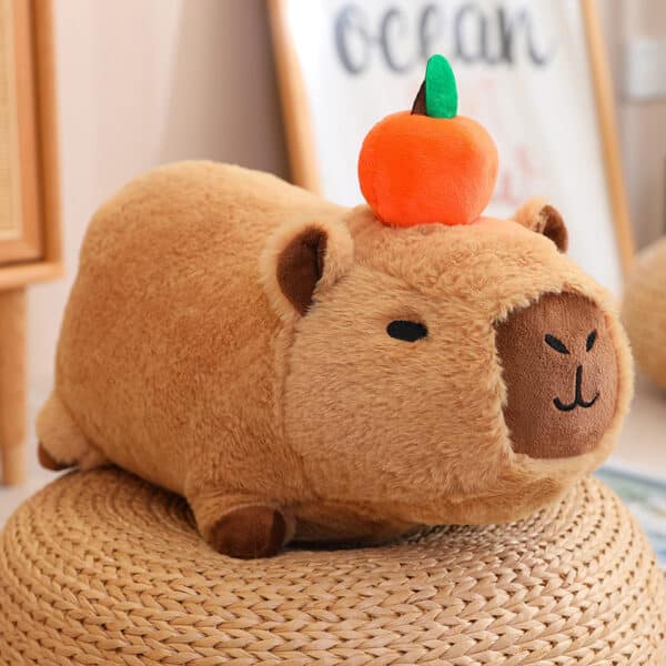 cute Capybara Plushie with orange