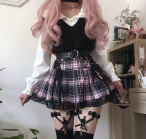 Goth Outfit Idea with Skirt