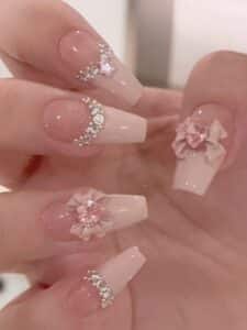 long pink kawaii nails