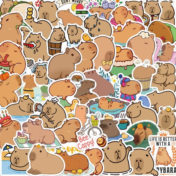 cute Capybara Stickers Cute sticker Pack rodent stickers 50 Pcs