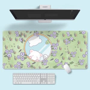 bear green mouse pad