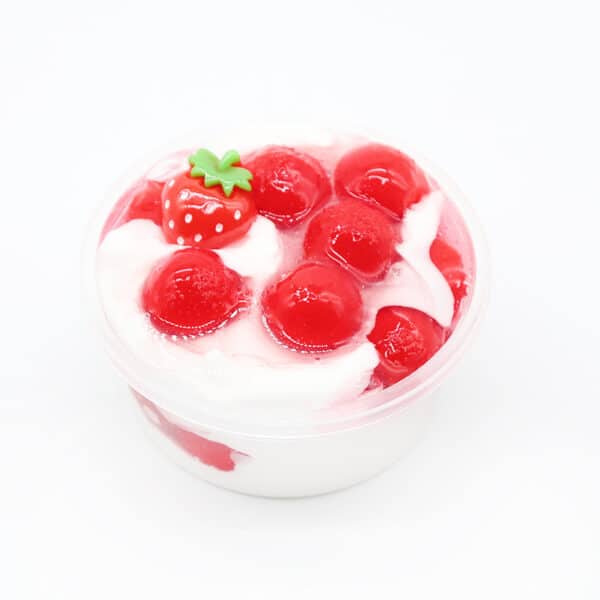 strawberry ice cream slime red white