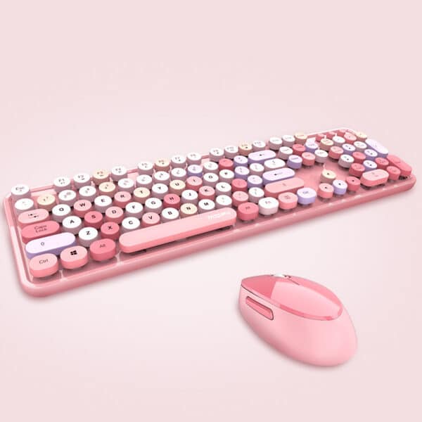 Cute Pink Keyboard and Mouse that is wireless