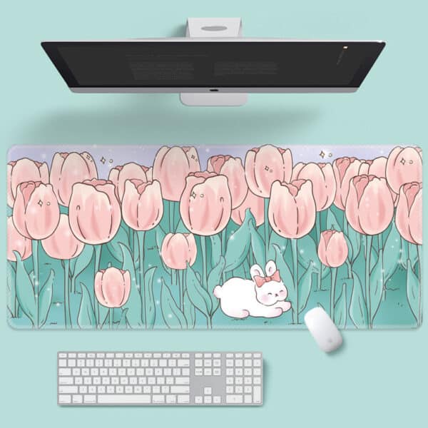 TULIPS Floral Mouse Mat - Floral Desk Mat
