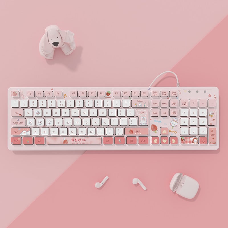 pink Quiet Keyboard Pink