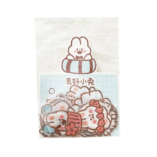 white Bunny Stickers Cute Stickers Pack 40Pcs