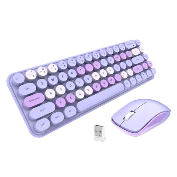 purple Small Wireless Keyboard with Mouse usb