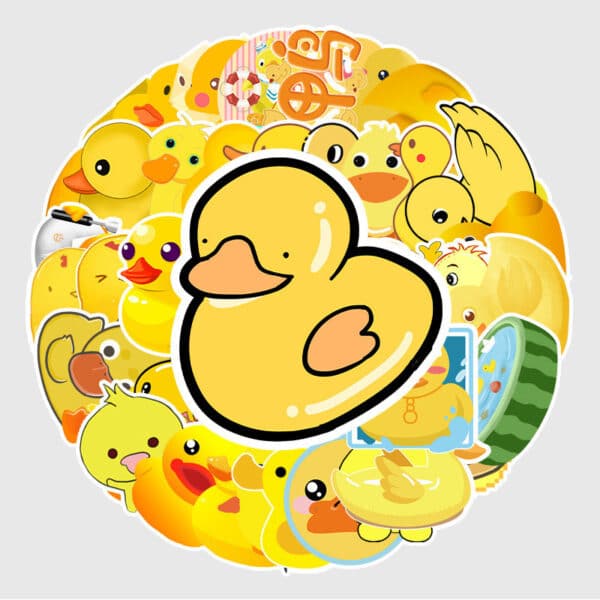 53 Pcs Kawaii Cute Duck Stickers Non-Repeated