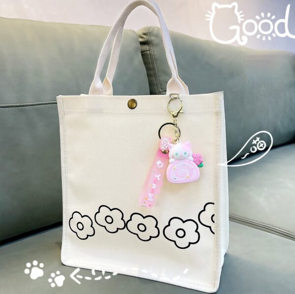 Cute Cat Keychain for car keys Pink Kawaii cat keychain for bag CakeyRoll™