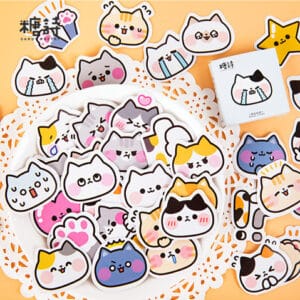 45 Pcs Kawaii Cat Stickers Kawaii Stickers Set